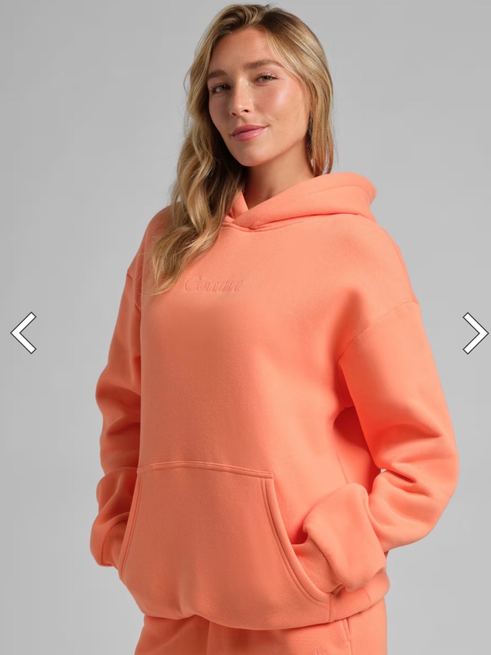 Comfrt Signature Hoodie Hooded Sweatshirt Size Medium Coral